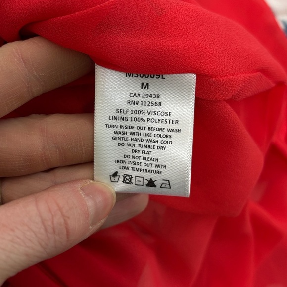 Miss Me Red Wrap Midi Skirt with Asymmetrical Ruffles - Picture 4 of 4